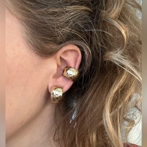 Chunky Gold Hoops Vintage Thick Jewelry Boho